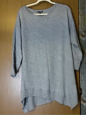 Hannah Light Gray Crewneck Oversized Knit Sweater